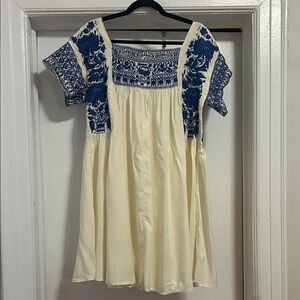 ASOS Blue Embroidered Dress Sz 10